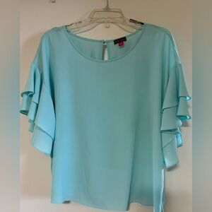 Mint green layered sleeve top